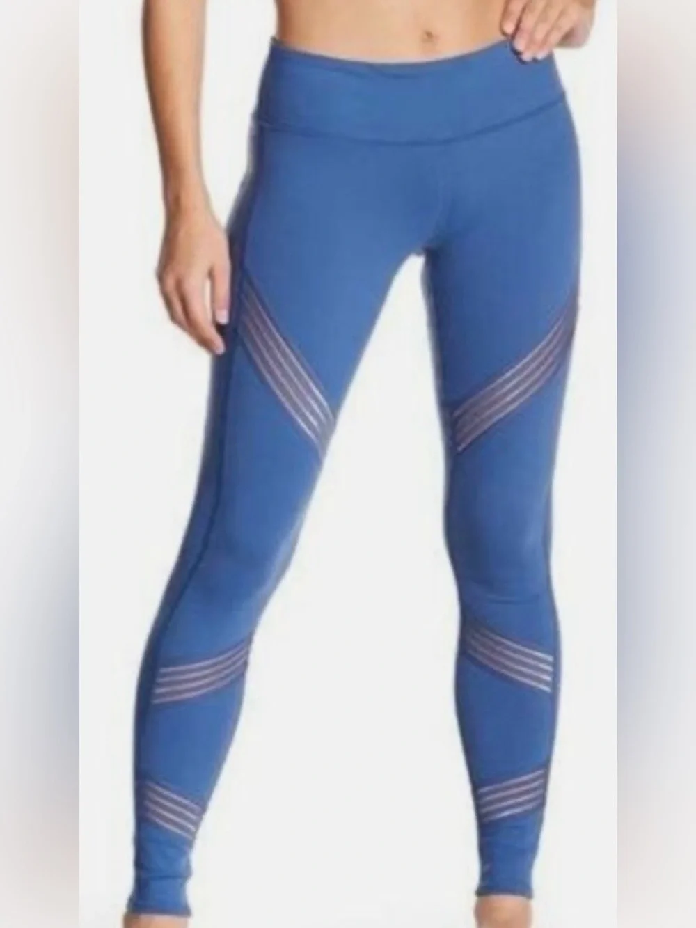 ALO Yoga Blue Leggings with Mesh